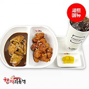 상하이짜장떡볶이+양념치킨-단무지