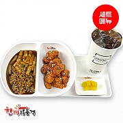 상하이짜장라볶이+양념치킨-단무지