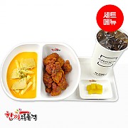 매콤크림떡볶이+불닭치킨-단무지