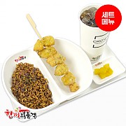 짜파게티+후라이드꼬치+음료-단무지