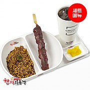 짜파게티+리얼불닭꼬치+음료-단무지