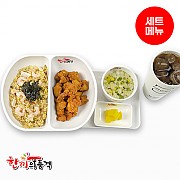 새우삼선볶음밥+후라이드치킨+우동국물+음료