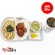 새우삼선볶음밥+불닭치킨+국물+음료-단무지