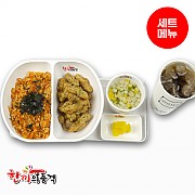 감자탕볶음밥+찹쌀탕수육+우동국물+음료-단무지